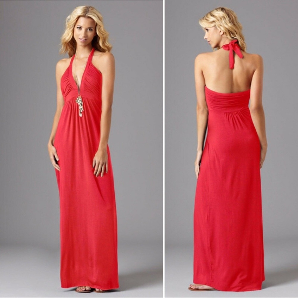 EUC Tart Tiffany Maxi Halter Dress Sz Small